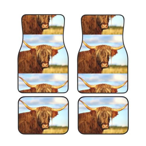 Alfombrillas para coche de vaca de las Tierras Altas ideales para viajes de campo