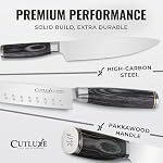 Set de couteau chef Shinobi, professionnel 3 PCS Ensemble de couteaux de cuisine – Couteau de cuisine japonais, Lames en acier inoxydable haute carbone de rasoir Sharp, poignées ergonomiques Pakkawood, Tang complet par Cutluxe