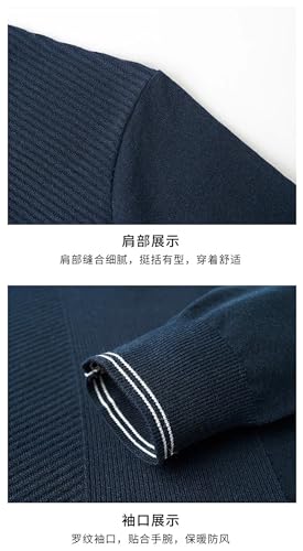 Dcvmvmn Men's Solid Color Business Casual Pullover Sweater Warm Knitted Long-Sleeved Jumper4