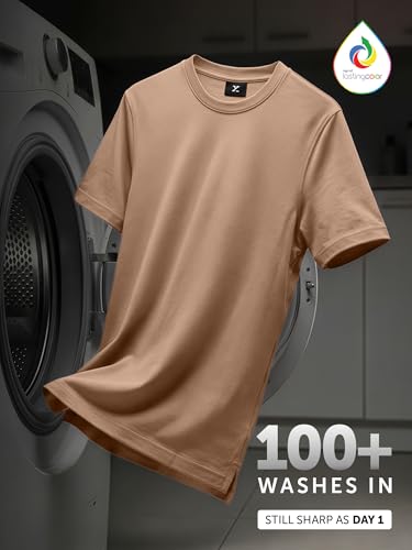 Image of XYXX Men's Iconique Solid Supima Cotton Slim Fit T-Shirt | Super Soft Half Sleeve Tshirts with Superior Colour Retention