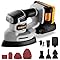 Levigatrice Mouse per Legno: DEKOPRO 20V Multifunzione Levigatrice Palmare con Batteria 13000 RPM, 3 Accessori Aggiuntivi 12PCS Carte Vetrata - per Levigare Lucidare e Rimuovere in Falegnameria e DIY