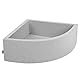 KiddyMoon Viertel Eckig Bällebad Bällepool 90X30cm/KEINE Bälle ∅ 7Cm Ballgruben Für Babys Spielbad Kleinkinder, Hergestellt In Der EU, Hellgrau
