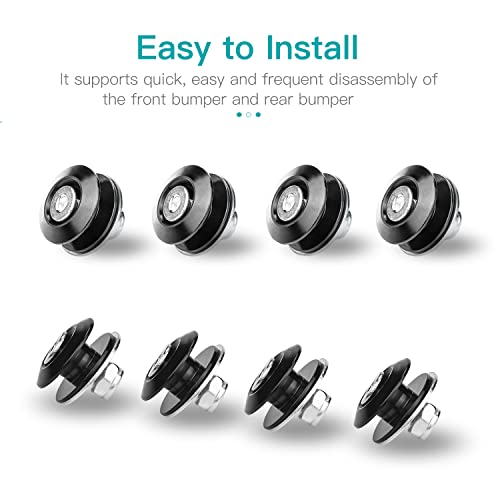 Bumper Quick Release, Mellbree Quick Release Trunk Front Rear Bumper Fasteners Fenders Holders Kit Compatible For Universal Car Bumper (Black 4 X Quick Release Tabs With 12 X O-Ring Fastener） #TOP1