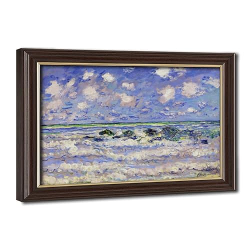 Toile Monet La Vague décoration murale haut de gamme cadre suspendu 20,3x30,5 cm