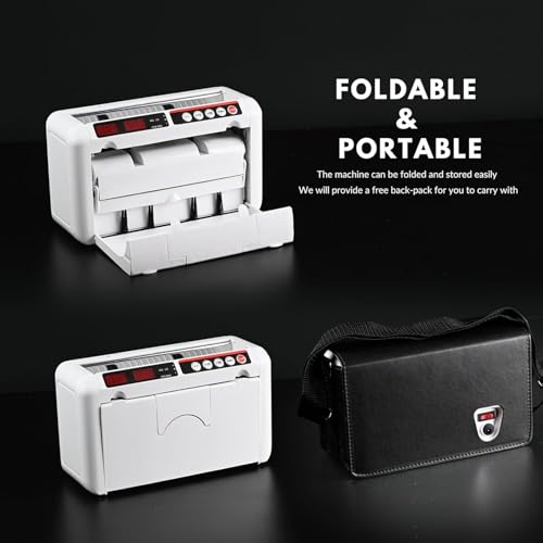 Detector De Notas Portátil Recarregável, Detecção Dupla UV/Mg, Suporta Múltiplas Moedas, Adequado Pa