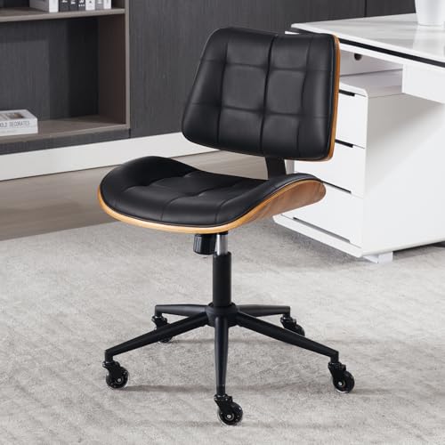 BERYTH Bentwood Armless Chair Rubber Wheels