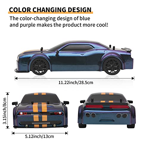 RC Drift Car, 1:14 Remote Control Car 4WD Drift RC Cars Vehicle 28km/h High Speed Racing RC Drifting Car Gifts Toy for Boys Kids, Blue