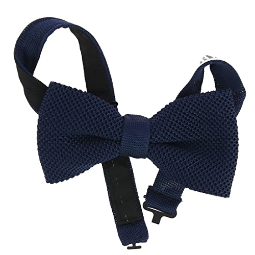 Noeud papillon tricot soie bleu pensée foncé accessoire homme mariage