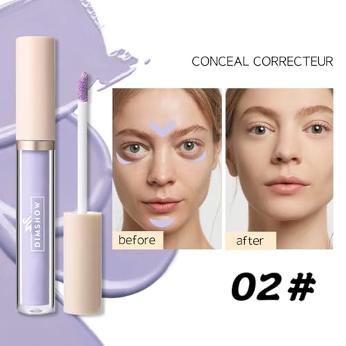 Set de correctores líquidos, 4 tonos de corrector en crema (2,3 g cada uno), maquillaje ligero, de larga duración y cobertura total, sin aceite, para ojeras e imperfecciones, 4 brochas de maquillaje - imagen 4
