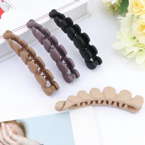 4 piezas pinza banana para cabello fino miniatura 7
