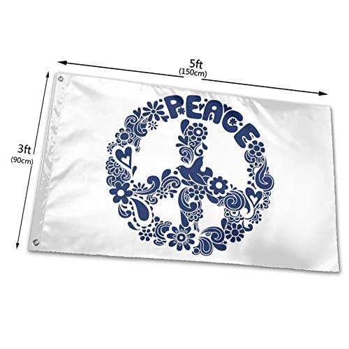 Hippie Flower Power Peace Sign Outdoor Flag Home Garden Flag Banner Breeze Flags For Home Decor 3X5 Foot #TOP2