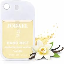 Mist Hydrating Hand Sanitizer Spray for Adults, Travel size, Up to 500 Sprays, Multi-Flavor, Quick-Dry & Non-Sticky, Portable Hand Cleanser with Keychain Hole for Bags, Daily Use Vanilla