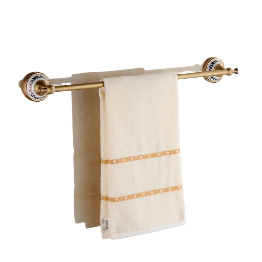 HAOXUELI Brass Antique Bathroom Hardware Towel Bar Hook Paper Soap Holder Bath Shelf Set(Single Towel bar)