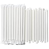 Chunspak 9 Inch Individually Wrapped Disposable White Paper Boba Straws, Bubble Tea Straws 100 Counts, 0.5