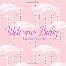 Baby Shower Guest Book Welcome Baby: Clouds & Stars Rose Gold & Pink Theme Decorations | Girl Sign in Guestbook Keepsake with Address, Baby Predictions, Advice for Parents, Wishes, Photo & Gift Log