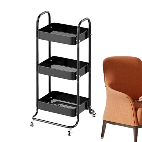 Carrinho utilitário pequeno com rodas | Cozinha com carrinho de utilidades pequeno de 3 camadas,Carr