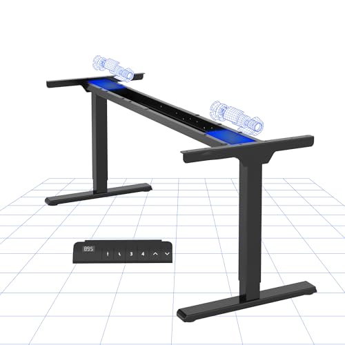 FLEXISPOT Höhenverstellbarer Schreibtisch mit Doppel-Motor, LED-Anzeige und 4 Speicherplätzen,...