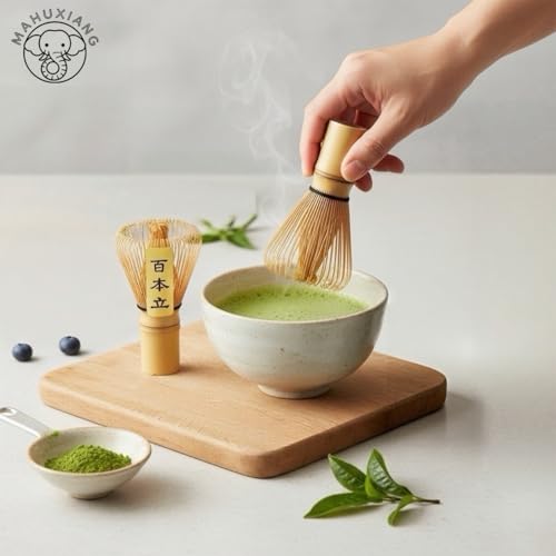 Té matcha verde en polvo 250 g con batidor de bambú miniatura 6