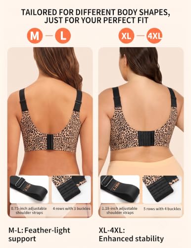 Image of PoseFree Jelly Bras for Women No Underwire, Supportive Wireless Comfort Bra, Full Coverage Back Smoothing Bra
