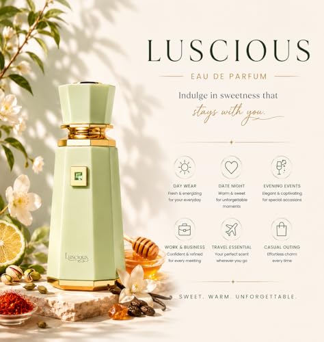 Image of French Avenue Luscious Eau De Parfum For Women 100ml | Long Lasting Gourmand Fragrance | Pistachio, Vanilla, Honey & Tonka Luxury Perfume