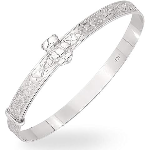 Sterling Silver Baby Bangle Christening Birthday Baby Shower Expander Bracelet Gift Cover
