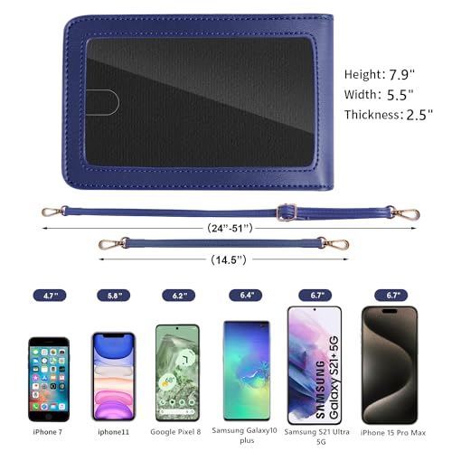 Borivilla Crossbody Phone Bag for Women, Touch Screen Purse Silver Cellphone Shoulder Bags Card Holder Wallet Purse