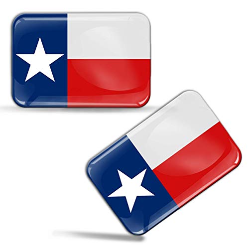  Biomar Labs® 2 x 3D Silicone Adesivi Resinati Bandiera Nazionale dello Stato del Texas USA per Auto Moto Finestrìno Scooter Bici Motociclo Tuning F 57