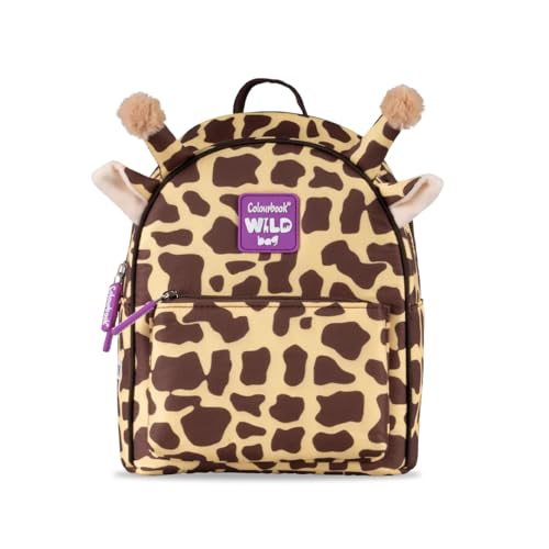 Colourbook Wild - Zaino Asilo, Zainetto Bimbi,Spallacci Regolabili, Cintura Toracica 20X24X11 Cm (Giraffa Wild)