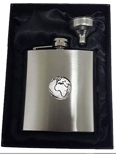 Flasque en acier inoxydable WW46 avec bouchon globe anglais : idée cadeau idéale