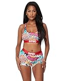 PSD Women's Comic Bank Racerback Sports Bra for Women, Comfortable Exercise Bras for Women, Ideal for Yoga and Gym Workouts