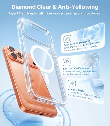 Image of TORRAS Shockproof Case for iPhone 17 Pro | Mil-Grade Protection | Fit for MagSafe | Translucent Cover Anti-Fingerprint&Scratch | Camera Control | Premium Imported | Guardian.M 6.3'' Clear