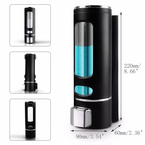 Image of CLIBO Wall Mounted Black Liquid Soap Dispenser 400ml ABS Plastic for Bathroom & Kitchen | Handwash, Shampoo, Conditioner, Lotion, Shower Gel Dispenser | Leak-Proof, Durable & Easy Refill (Pack of 1)