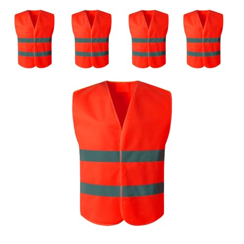 EinNana 5 Stück Warnwesten Neongelb