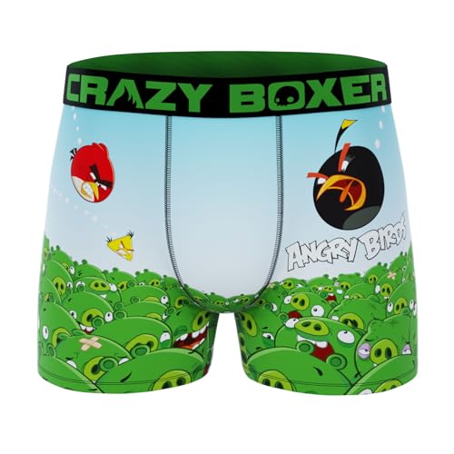CRAZYBOXER Men's Underwear Angry Birds Lightweight Comfortable Boxer Brief Non-slip waistband (2 PACK)2