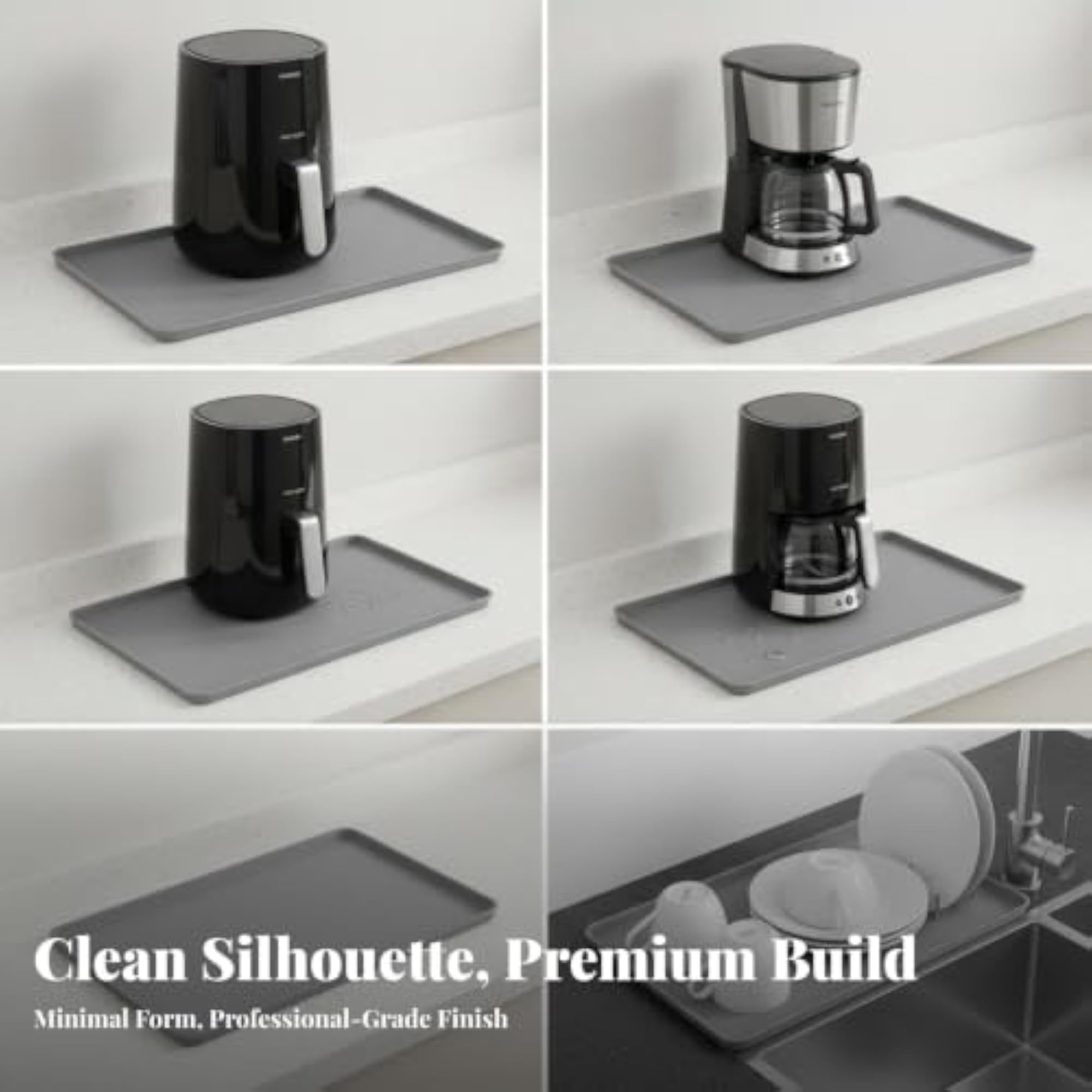 Silicone Drip Mat with Raised Lip, Easy to Clean