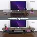 Fenge Dual Monitor Stand, Monitor Stands Riser for 2 monitors, 42.5 Inch Wood Desk Shelf with Storage Organizer and Cable Management for Office Desk Accessories