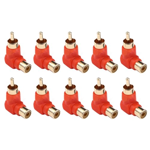 ZEZEFUFU 10x RCA Adattatore ad angolo retto 90 gradi maschio a femmina RCA adattatore spina connettore