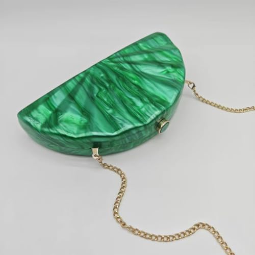 Image of Acrylic Shell Shaped Bag Luxury Marble Clutch Evening Purses for Women Glitter Handbag for Wedding Cocktail Party Prom