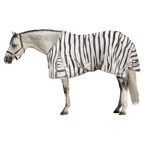 Schneiders Soft Interlock Mesh II Zebra Horse Fly Sheets | Striking Zebra Pattern for Fly Deterrence & Superior UV Protection | Euro Surcingle | Color Zebra | Size 80