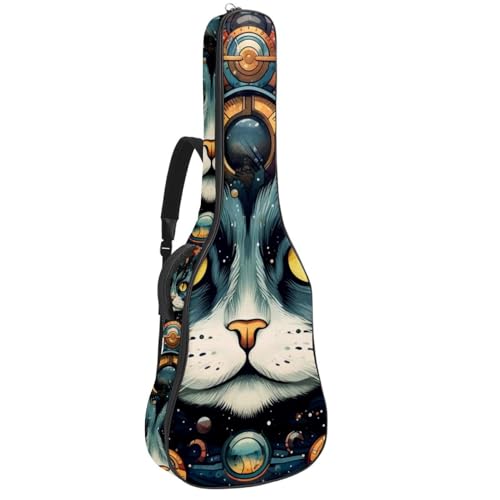 Housse guitare acoustique étanche à motif chat pour vos déplacements et cours