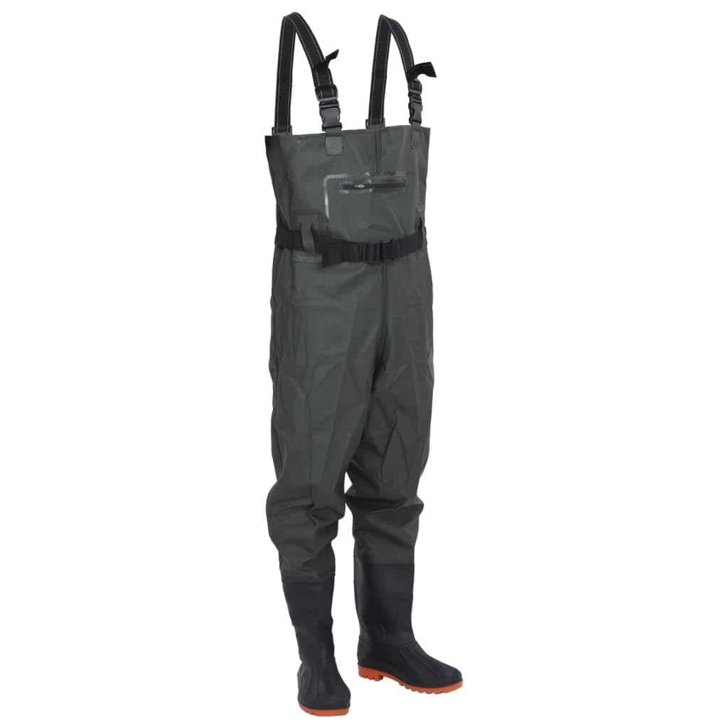 Tomostar Pêche Waders Cuissardes, Cuissardes Pantalon de Pêche avec Bottes et Ceinture Vert foncé Taille 39