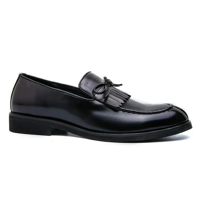 Dress Shoes for Men Men's Tassel Wedding Dress Shoes Slip On Leather Loafers with Bow for Formal and Casual Occasions3