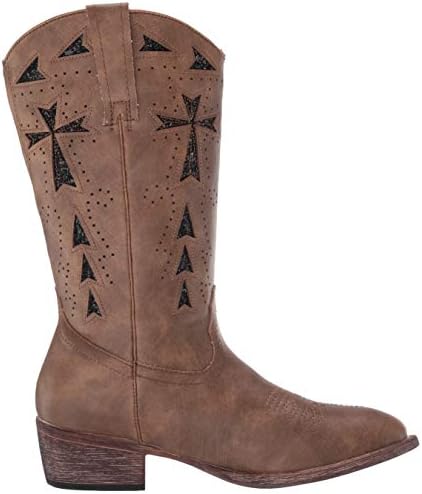 Roper Women's Glitter Cross Fashion Boot, Tan, 5 D US | Image 5
