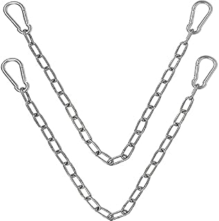 VANROUG Hammock Hanging Chain 2PCS Porch Swing Chain Hanging Chair Chain with 4 Carabiners Hammock Chair Hardware for Indoor Outdoor Playground Hanging Chair Hammock Chair Punching Bags(23") (2)