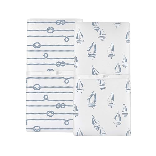 Ely's & Co. Changing Pad Cover Set | Cradle Sheet Set 100% Cotton Jersey Knit 2 Pack (Blue)