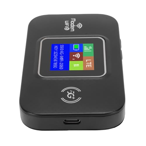 Image of CHICIRIS 4G WiFi Hotspot, 300Mbps Dual SIM Card Slot Portable Travel Router with Color LED Display, 12H Battery Life for Smartphones Tablets Laptops (Black)