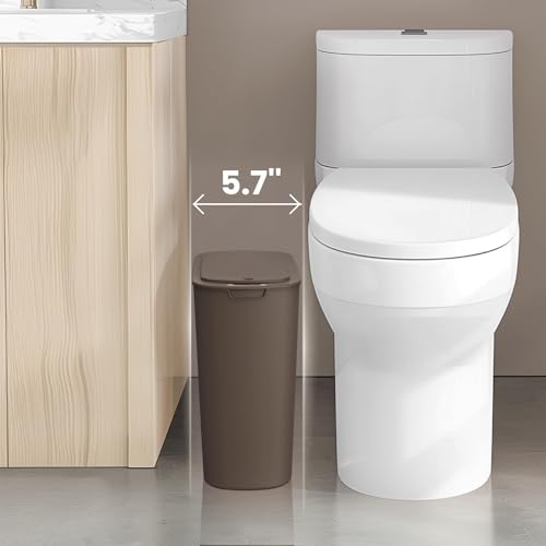 Cesun Automatic Motion Sensor Bathroom Trash Can with Lid, 2.6 Gallon Touchless Trash Bin, Smart Plastic Slim Garbage Can Small Brown Wastebasket for Toilet, Office, rv, Bedroom, Living Room by Cesun - Image 7