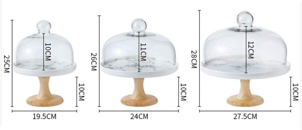 Soporte para tartas con tapa de cúpula de 24 cm, elegante soporte de exhibición de repostería para cocina y fiestas de cumpleaños, perfecto para pasteles y postres