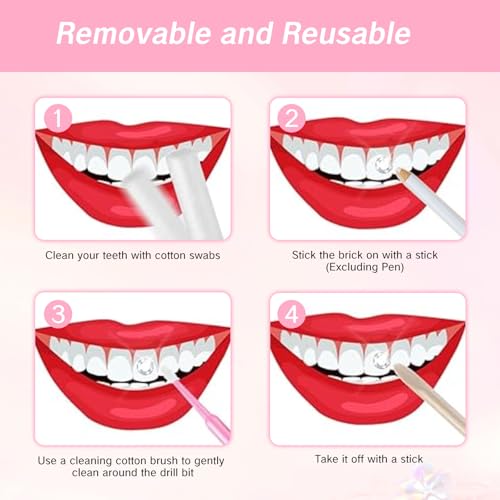Image of Teeth Gems with Crystals Silver Diamantes Temporary Tooth Gems DIY Kit