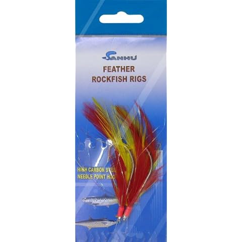 Sanhu Rock Cod Feather Rigs 4/0 Red/Yellow-10 Packs - Item 518 Cover